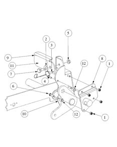 Foot Pedal Deck Lift Assembly Diagram and Parts List for M60-KW ROPS-53BH5D8X750-25HP-OHV Cub Cadet Lawn Tractor